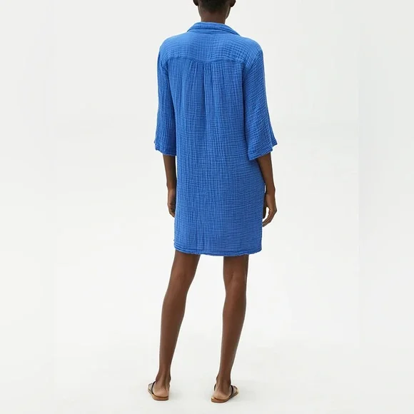 MICHAEL STARS NWOT CECILY DOUBLE GAUZE SHIRT DRESS - Picture 2 of 10
